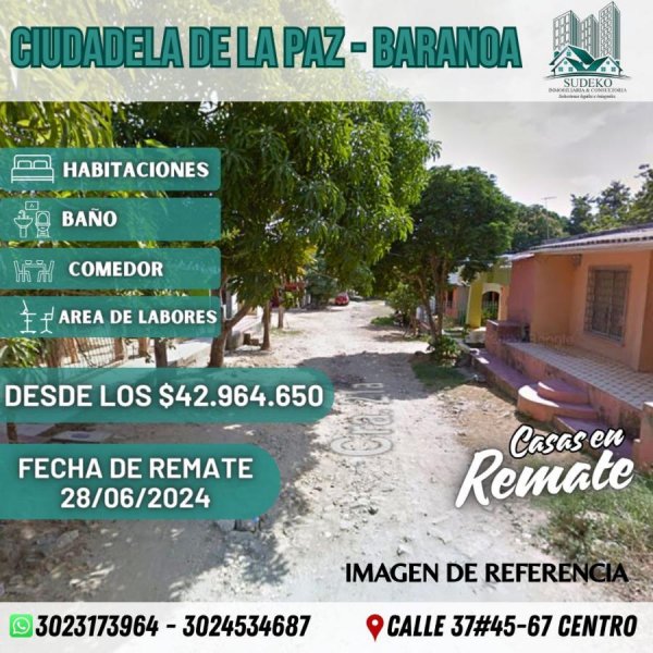 Casa en Venta en CIUDADELA DE LA PAZ Baranoa, Atlántico