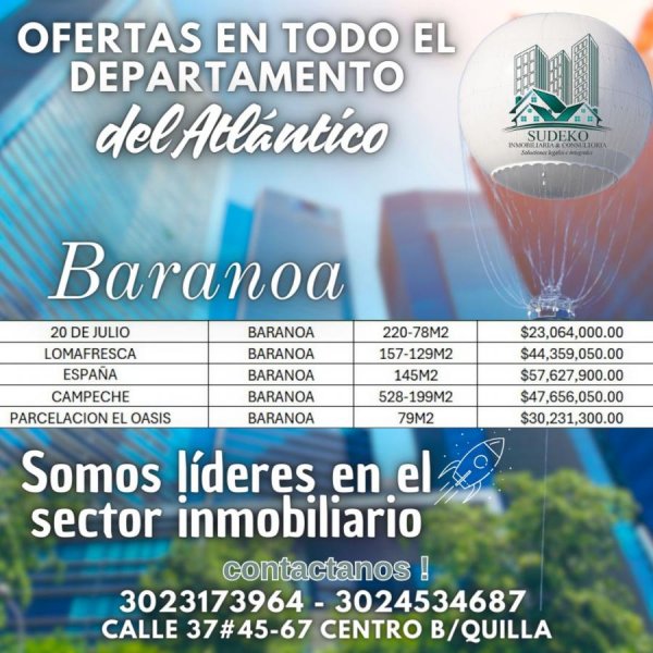 Casa en Venta en  Baranoa, Atlántico